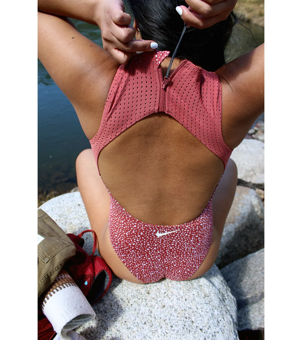 Nike Women's Water Dots Keyhole Back One Piece Swimsuit - Image 8