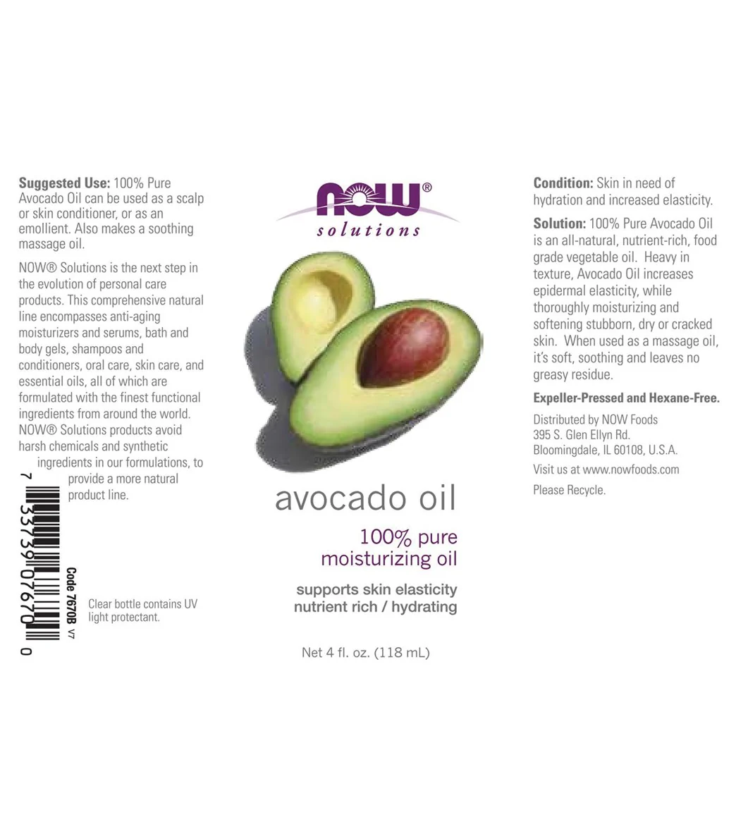 NOW 100% Pure Avocado Oil 4 oz - Image 2