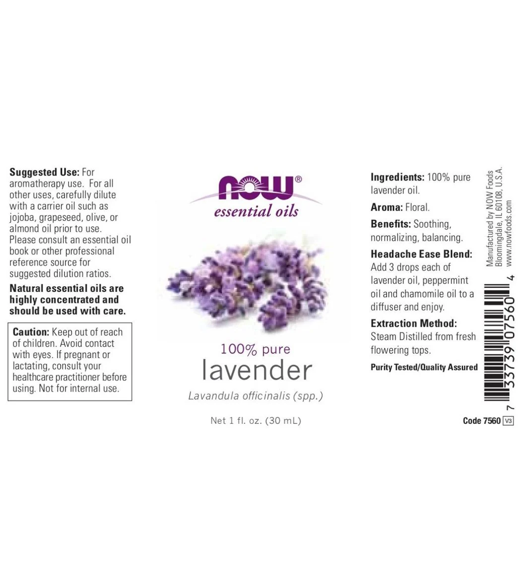 NOW 100% Pure Lavender Essential Oil 1 oz - Image 2