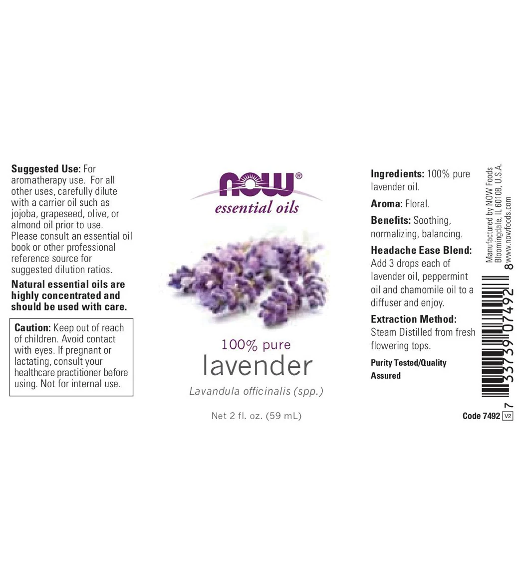 NOW 100% Pure Lavender Oil 2 oz - Image 2