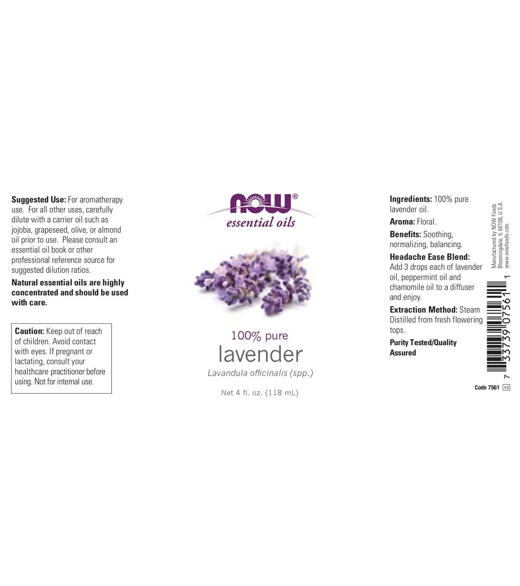 NOW 100% Pure Lavender Oil 4 oz - Image 2