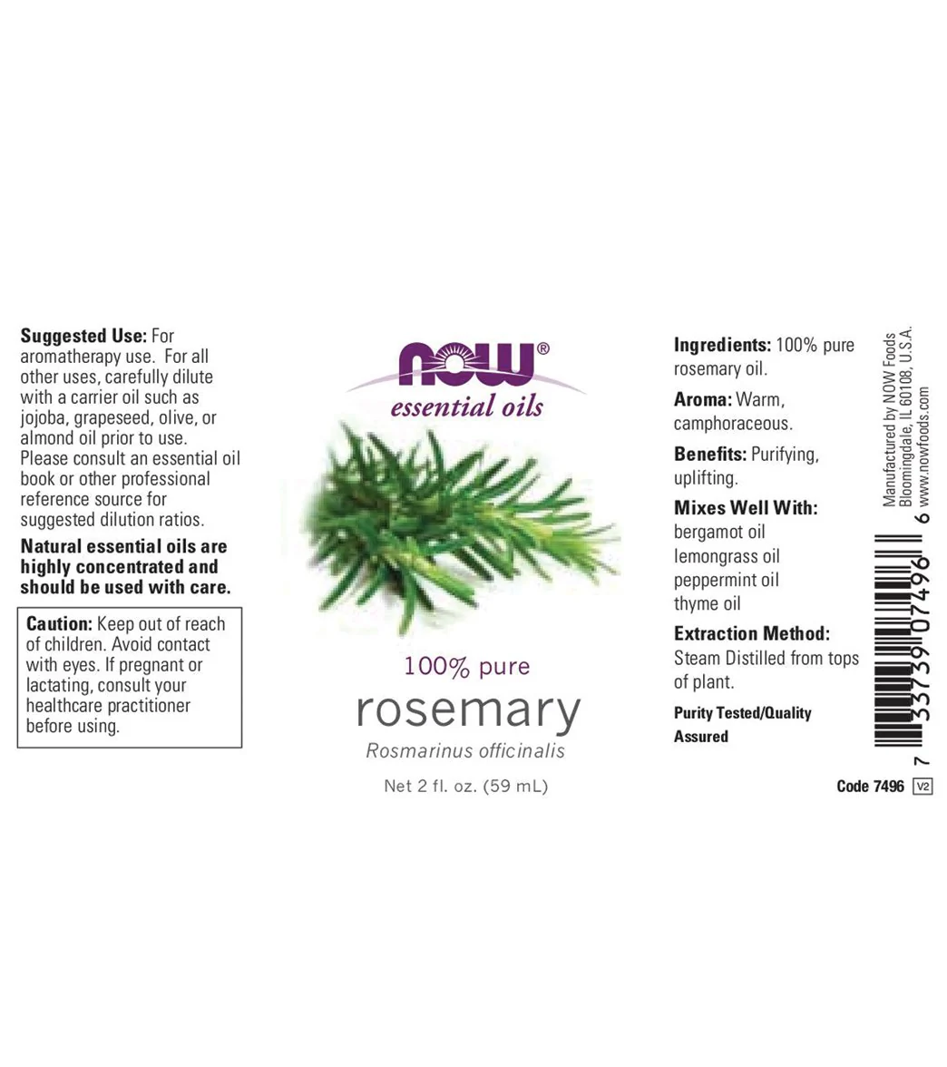 NOW 100% Pure Rosemary Oil 2 oz - Image 2