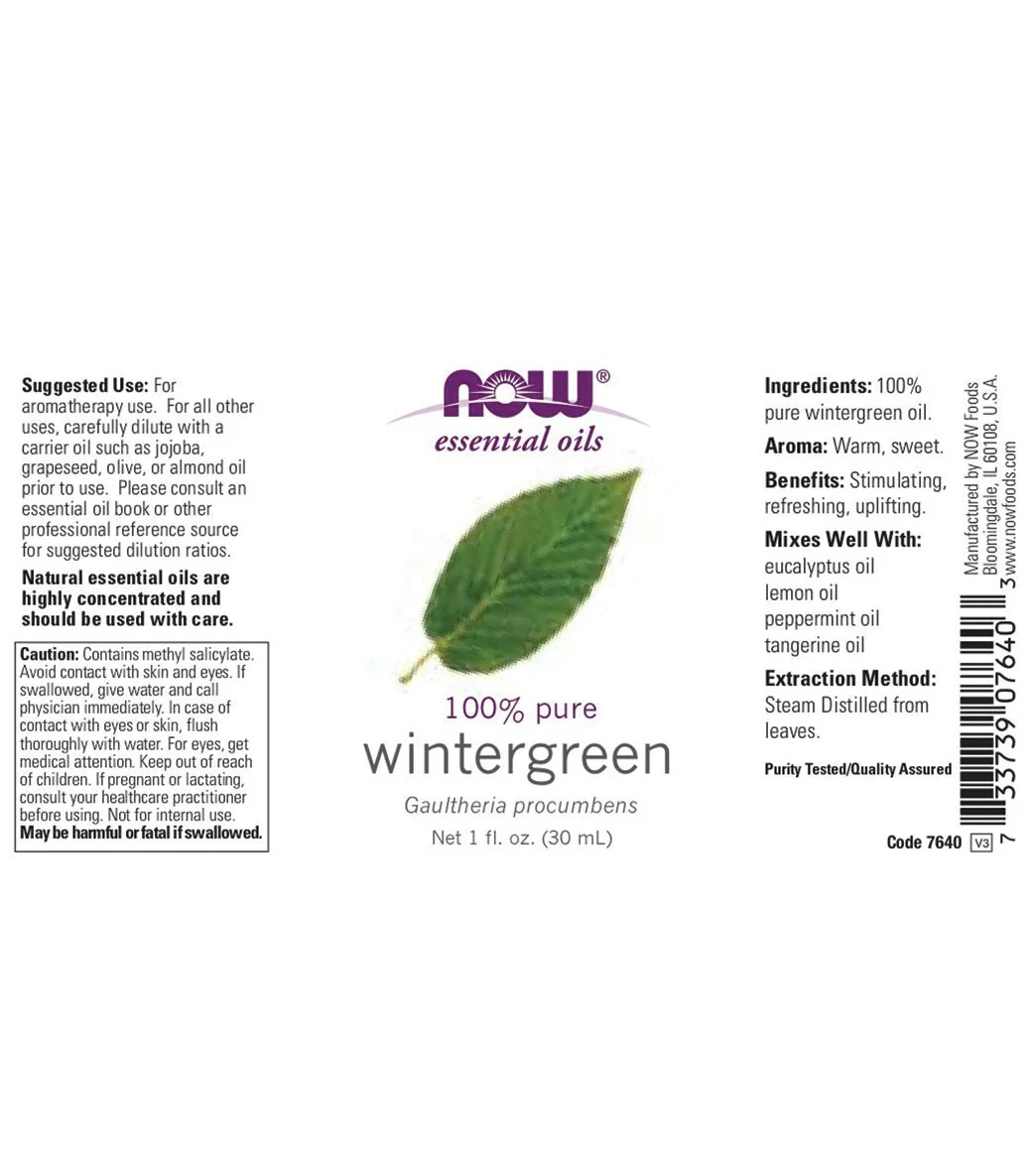 NOW 100% Pure Wintergreen Oil 1 oz - Image 2