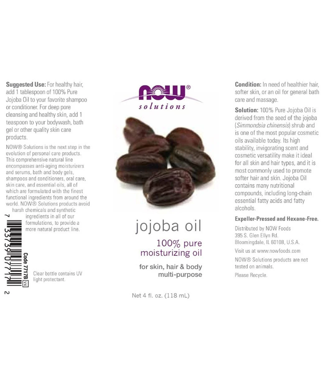 NOW Jojoba Oil - Expeller Pressed, Hexane Free 4 oz - Image 2
