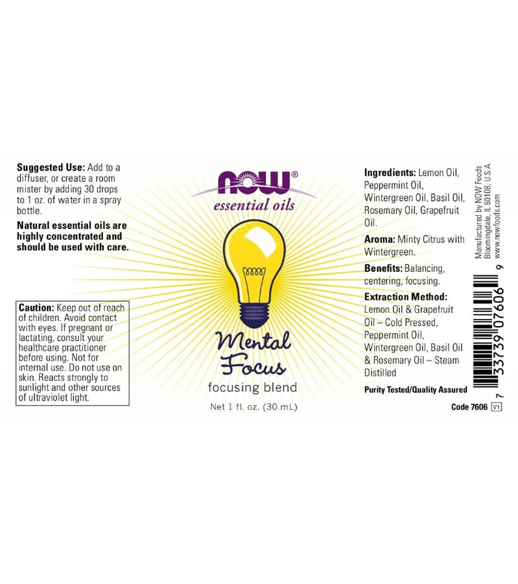 NOW Mental Focus/Focusing Oil Blend 1 oz - Image 2