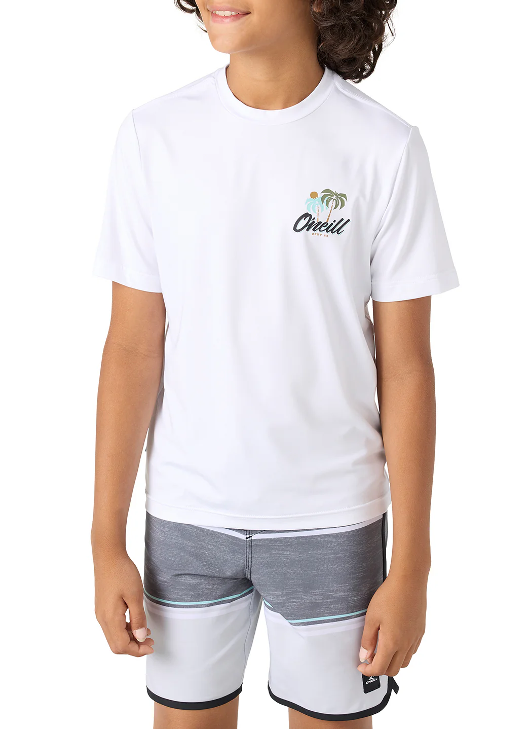 O'Neill Boy's Trvlr UPF 50+ Palms Short Sleeve Rash Guard (Big Kid) - Image 2