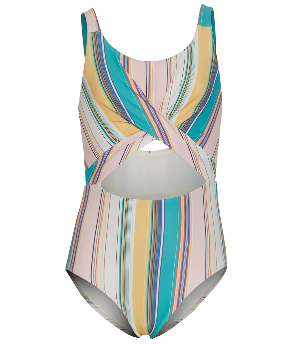 O'Neill Girls' Baja Stripe Twist Front One Piece Swimsuit (Little Kid, Big Kid) - Image 4