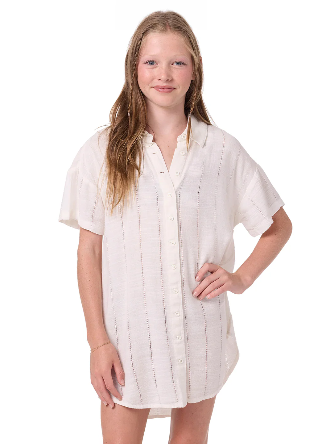 O'Neill Girls' Kyra Button Down Cover Up (Big Kid) - Image 3