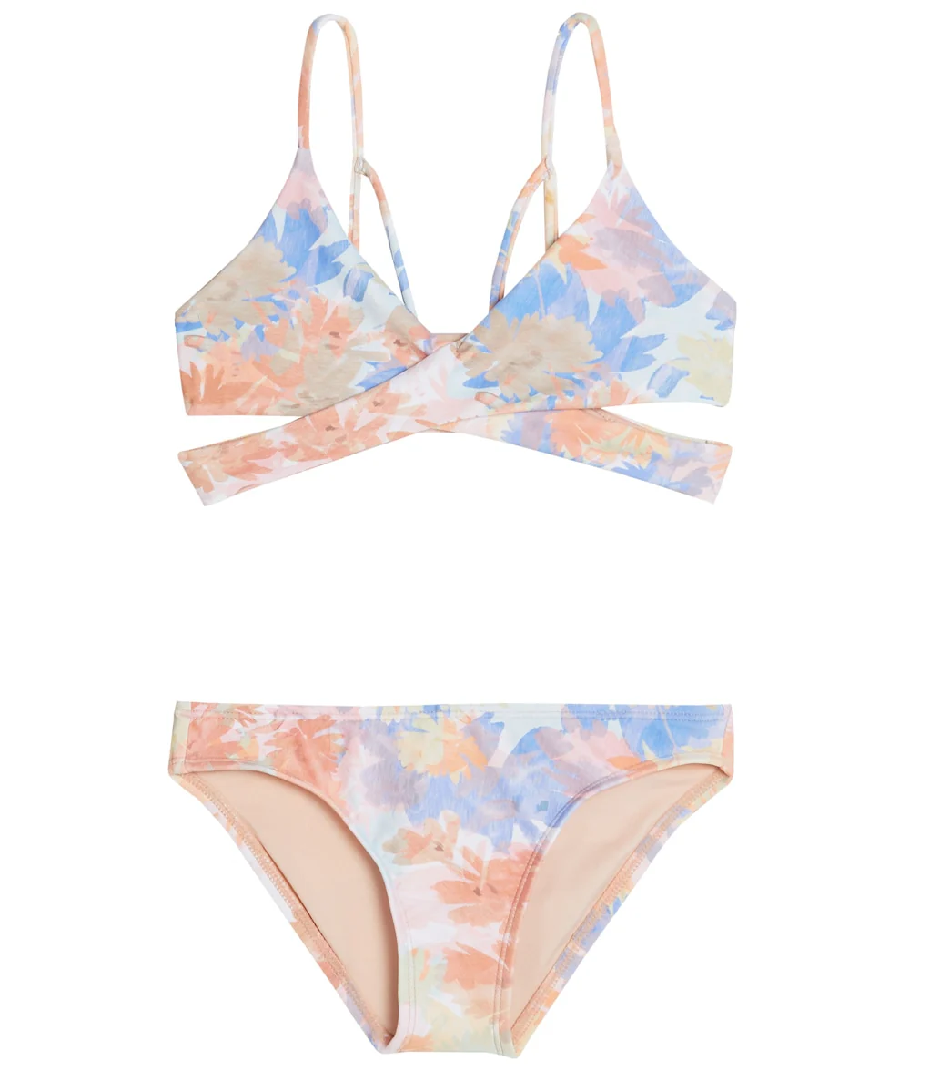 O'Neill Girls' Wildflowers Wrap Two Piece Bikini Set (Little Kid, Big Kid)