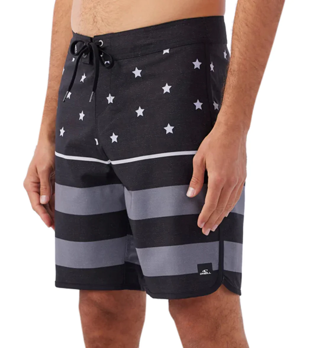 O'Neill Men's 19" Hyperfreak Mysto Scallop Flag Board Shorts - Image 2