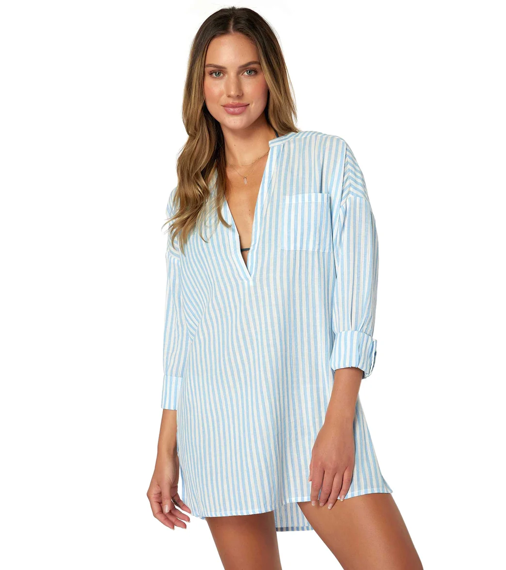 O'Neill Women's Belizin Stripe Cover Up Shirt Dress