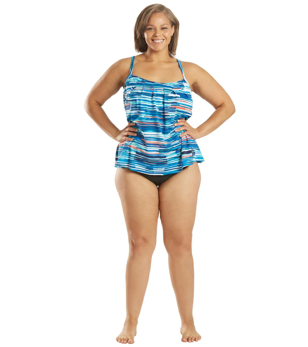Penbrooke Plus Size Solid Shirred Front Bikini Bottom - Image 4