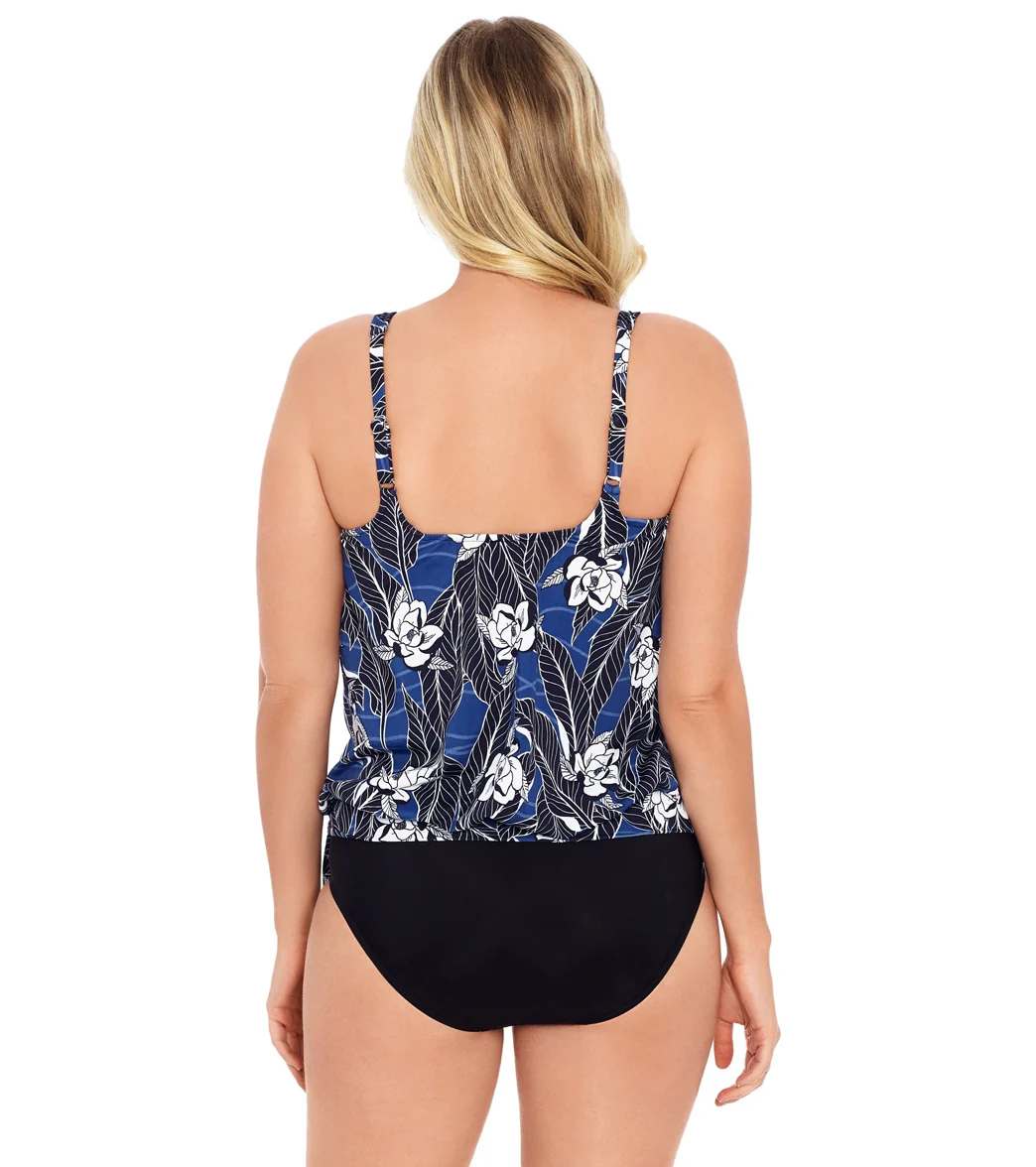 Penbrooke Women's Cape Cod Tie Blouson Tankini Top - Image 3