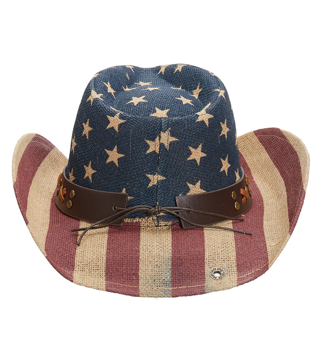 Peter Grimm Uncle Sam Patriotic Americana 3.5 " Brim Cowboy Hat - Image 2