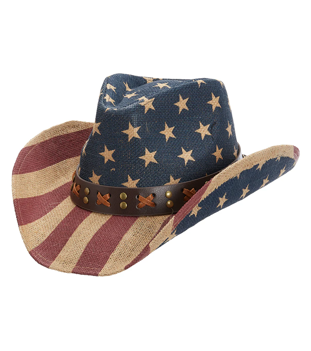 Peter Grimm Uncle Sam Patriotic Americana 3.5 " Brim Cowboy Hat - Image 4
