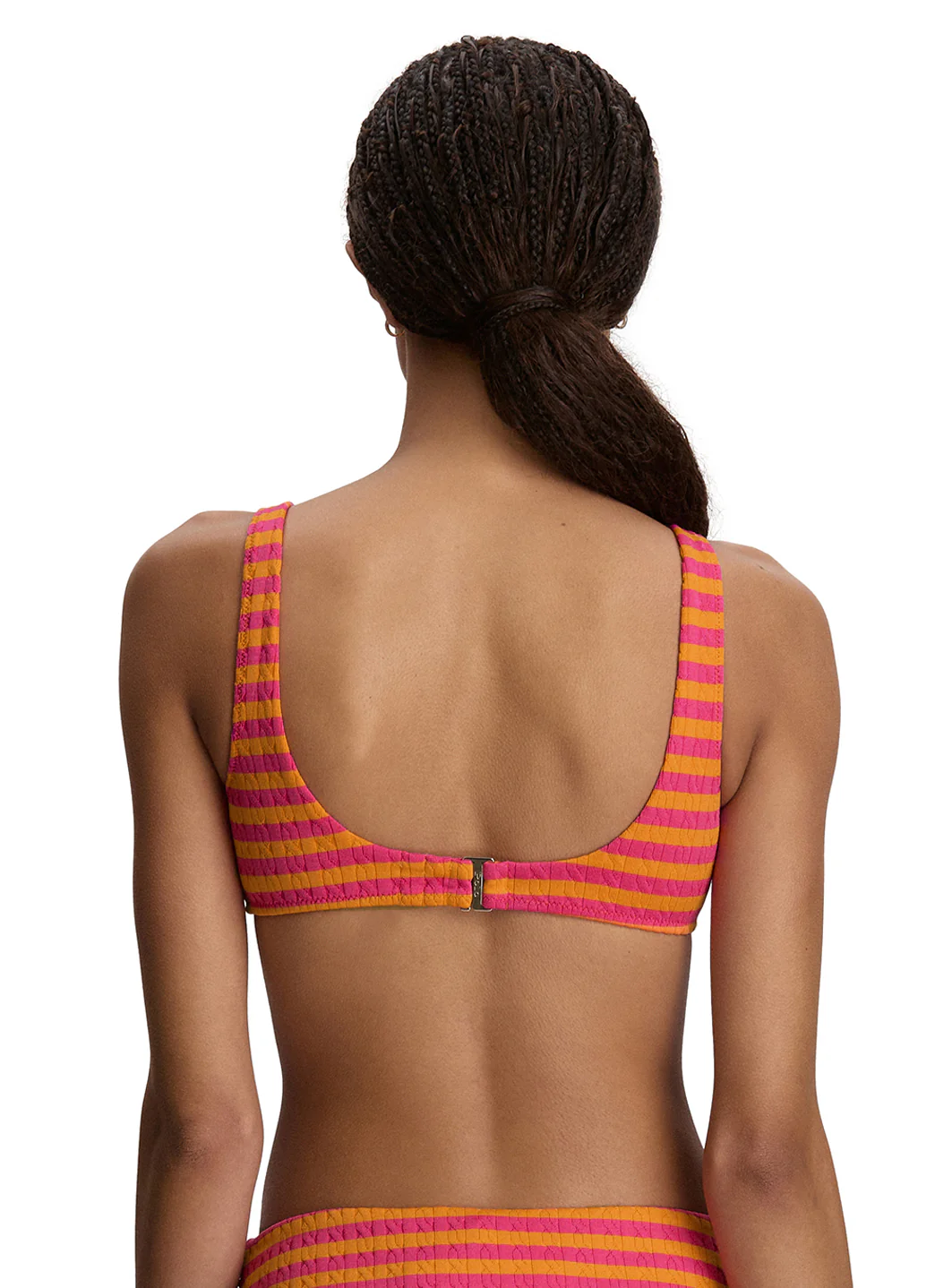 Polo Ralph Lauren Women's Cable Stripe V Neck Hook Back Bikini Top - Image 5