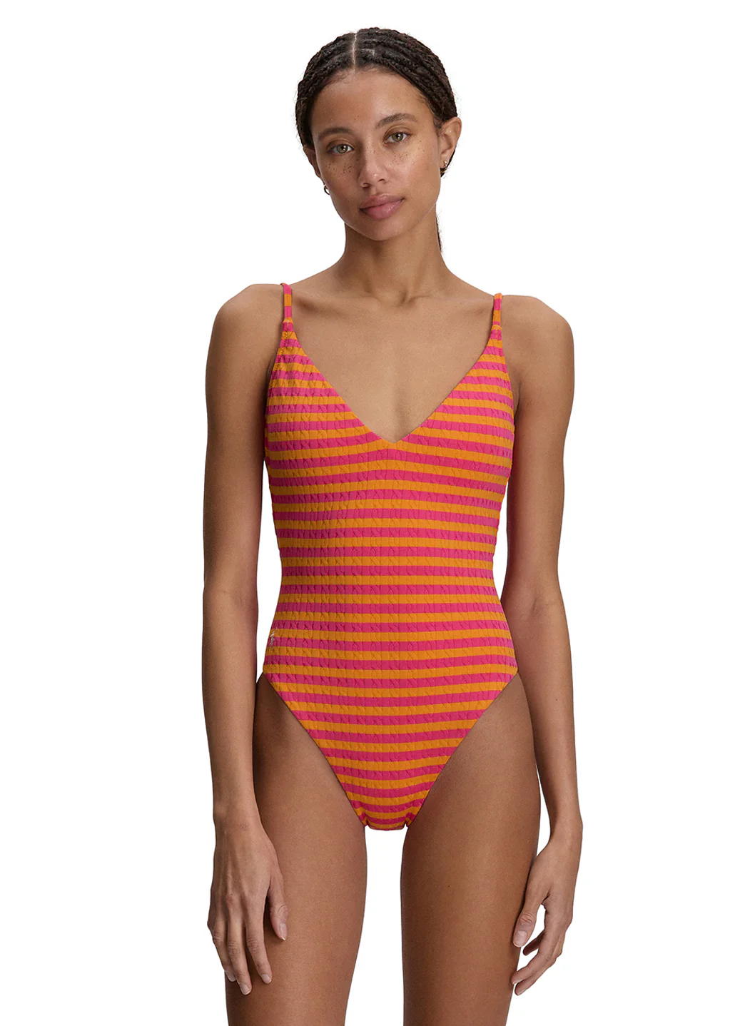Polo Ralph Lauren Women's Cable Stripe V Neck One Piece Swimsuit - Image 2