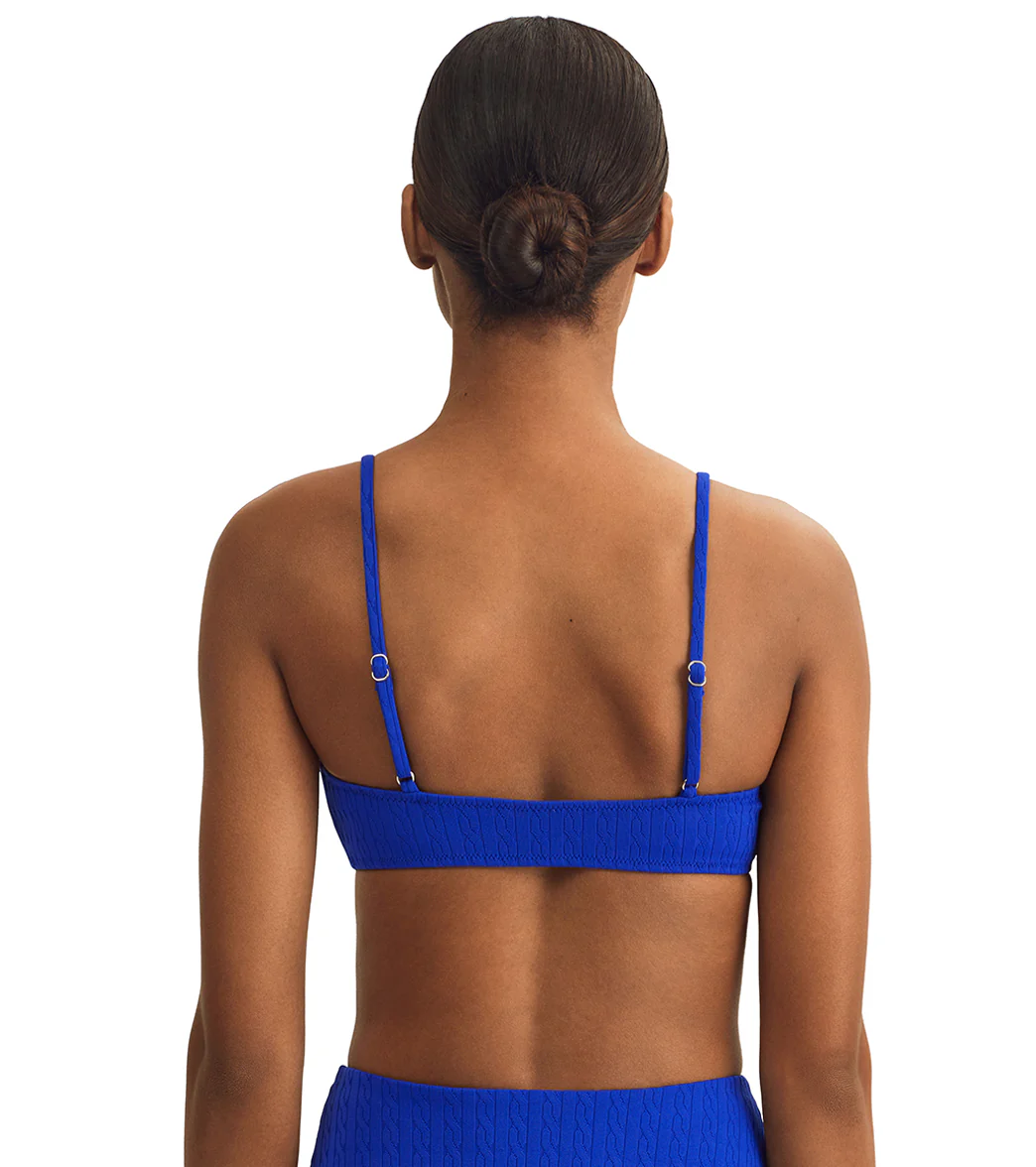 Polo Ralph Lauren Women's Jacquard Kennedy Bralette Cable Bikini Top - Image 3