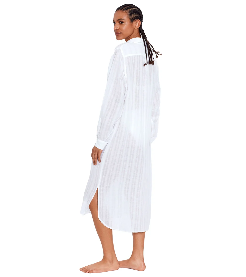 Polo Ralph Lauren Women's Linen Blend Beachwear Maxi Cover Up Boyfriend Cover Up Shirt - Image 2