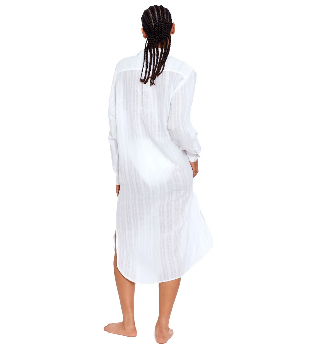 Polo Ralph Lauren Women's Linen Blend Beachwear Maxi Cover Up Boyfriend Cover Up Shirt - Image 3