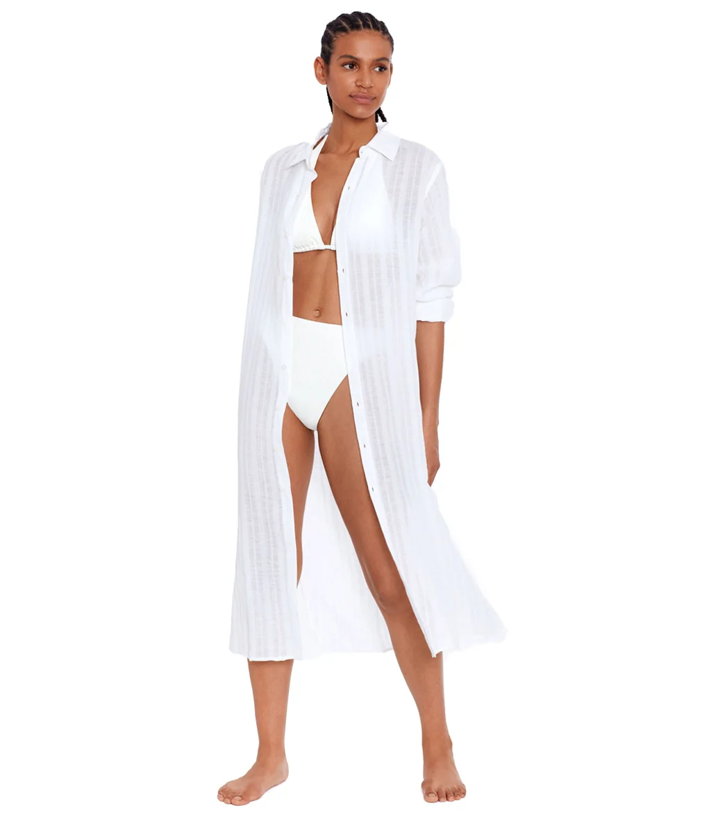 Polo Ralph Lauren Women's Linen Blend Beachwear Maxi Cover Up Boyfriend Cover Up Shirt - Image 5