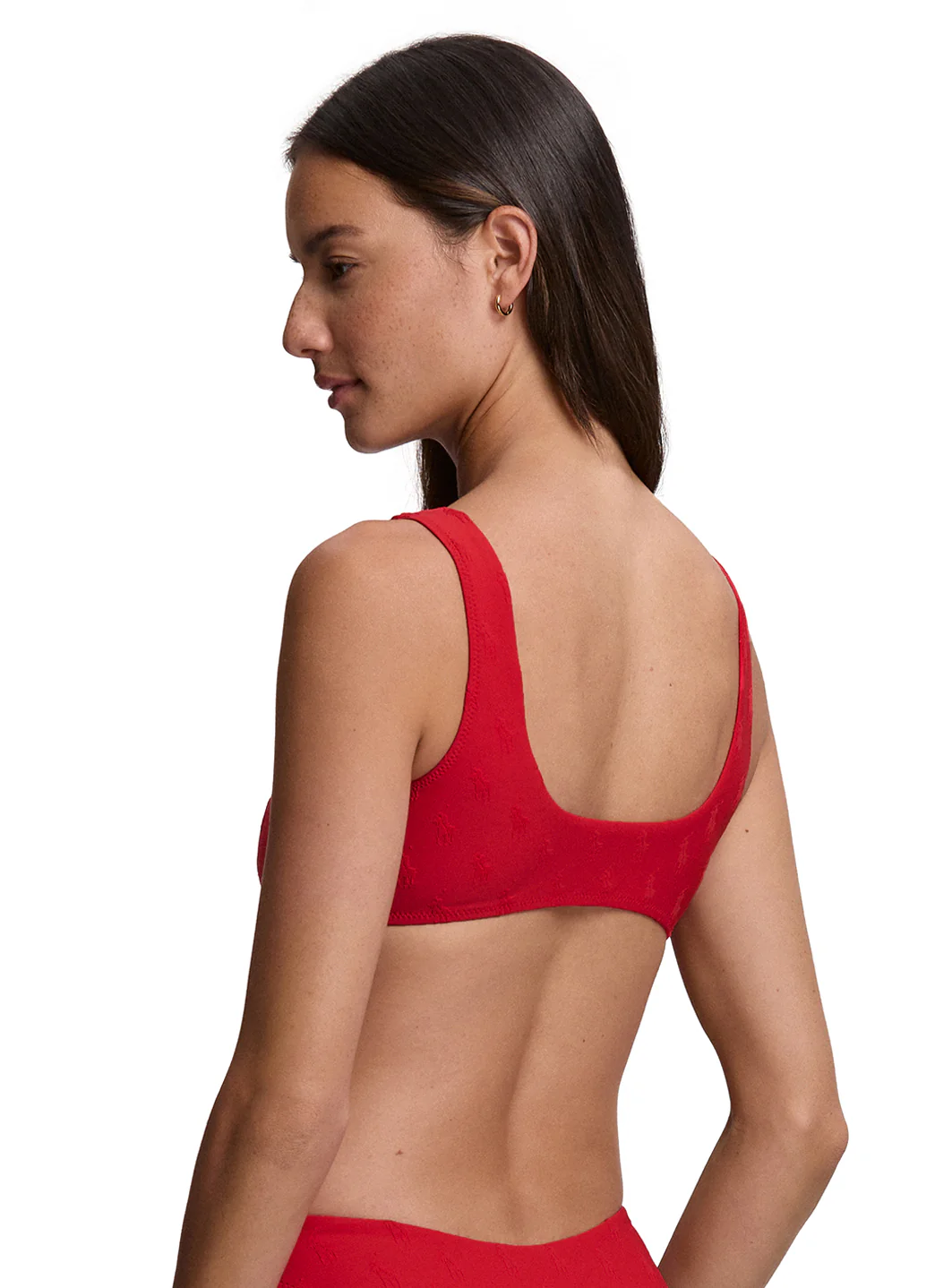 Polo Ralph Lauren Women's Logo Jacquard Deep Scoop Bralette Bikini Top - Image 11