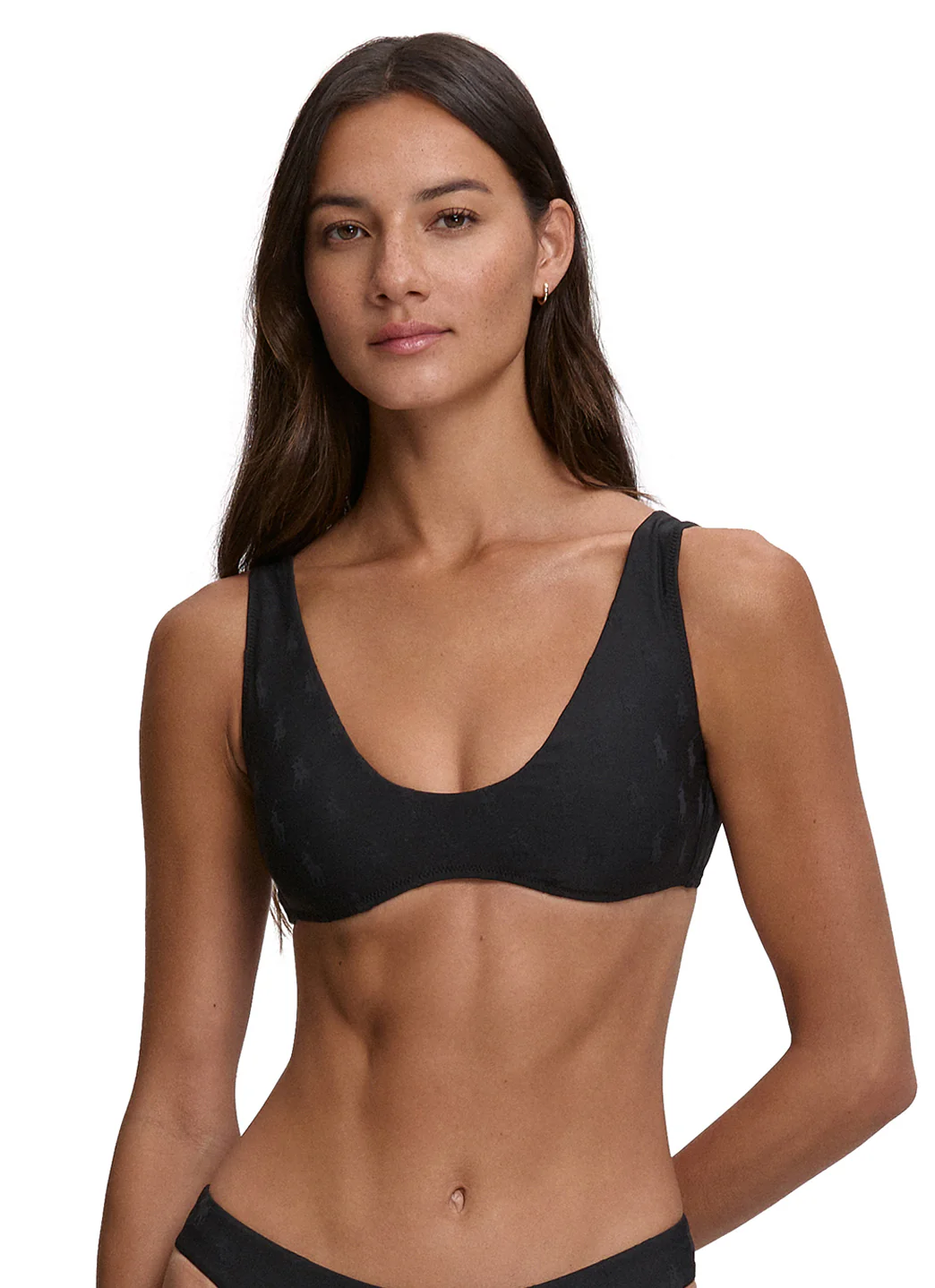 Polo Ralph Lauren Women's Logo Jacquard Deep Scoop Bralette Bikini Top - Image 2