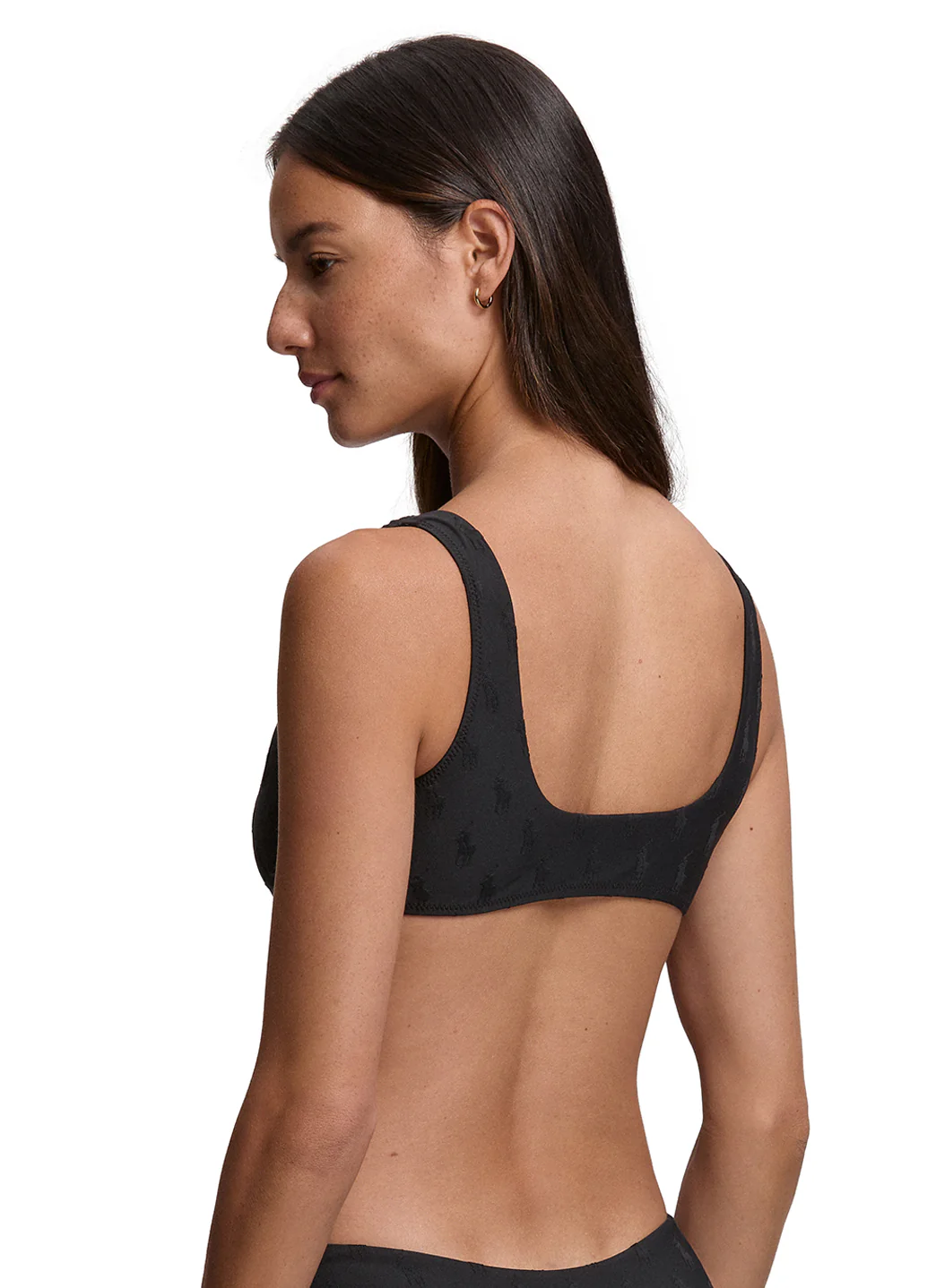 Polo Ralph Lauren Women's Logo Jacquard Deep Scoop Bralette Bikini Top - Image 4
