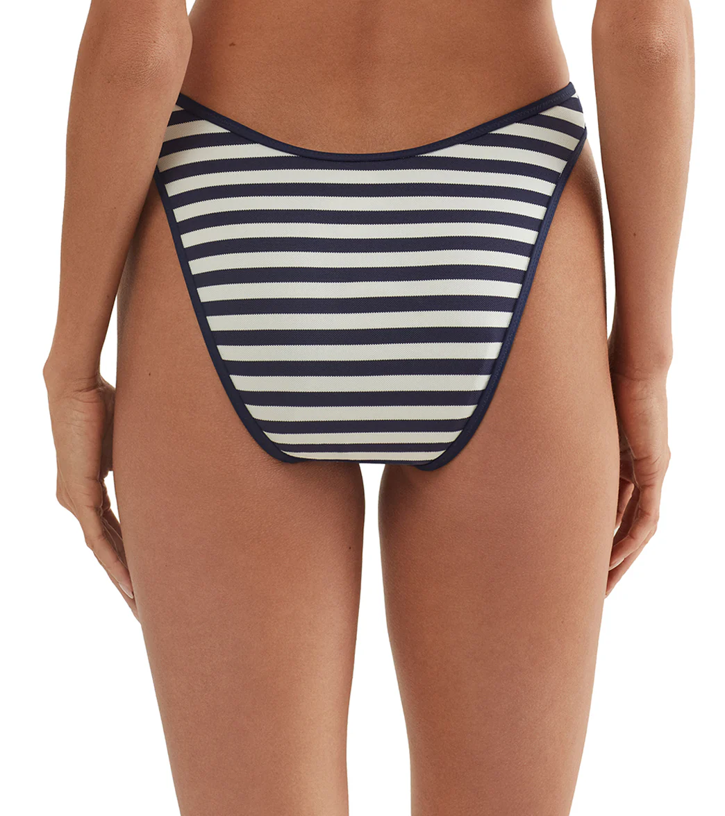 Polo Ralph Lauren Women's Pique Stripe High Leg Scoop Bikini Bottom - Image 3