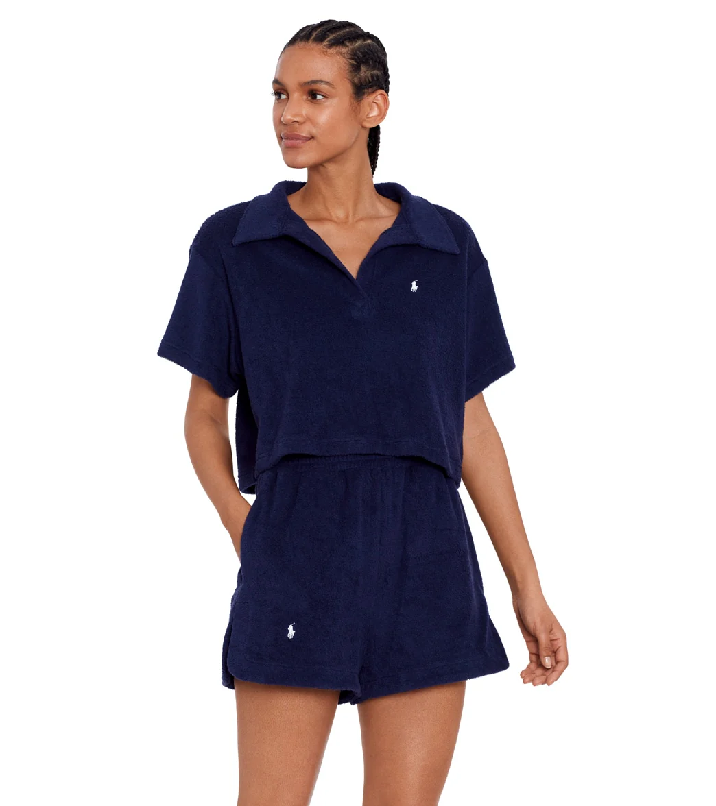 Polo Ralph Lauren Women's Terry Beachwear Polo Shirt and Short Set - Image 7