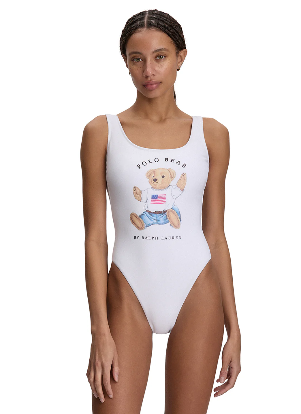 Polo Ralph Lauren Women's Terry Polo Bear Scoop Tank One Piece Swimsuit - Image 2