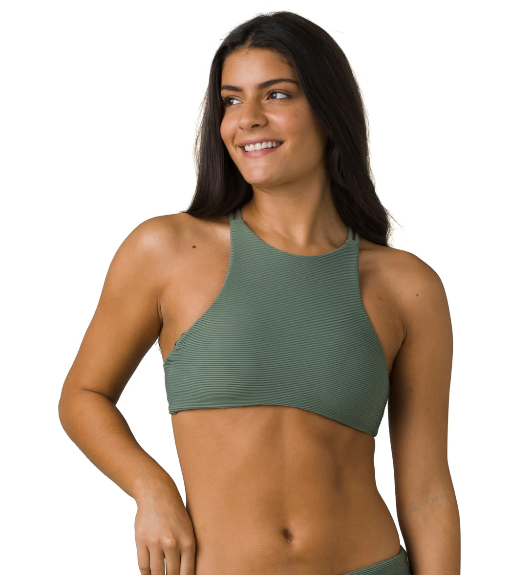 prAna Onyx Bay Ottoman Ribbed High Neck Bikini Top - Image 12