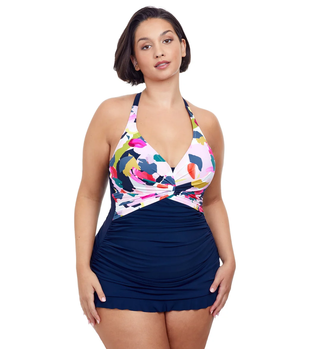 Profile by Gottex Plus Size Canvas Halter Swim Dress - Image 6