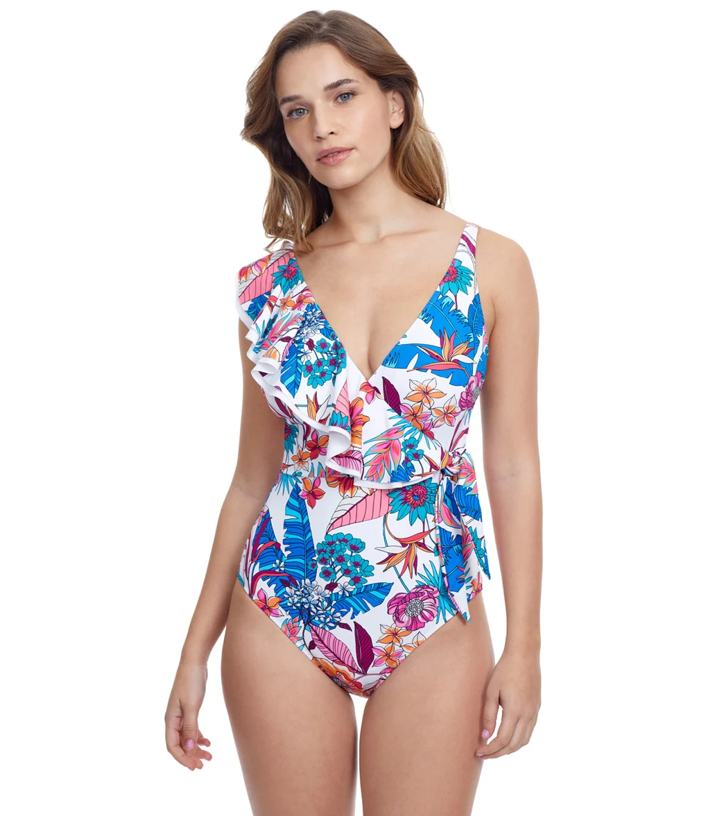 Profile by Gottex Women's Bohemian Gypsy Surplice with Ruffle One Piece Swimsuit - Image 8