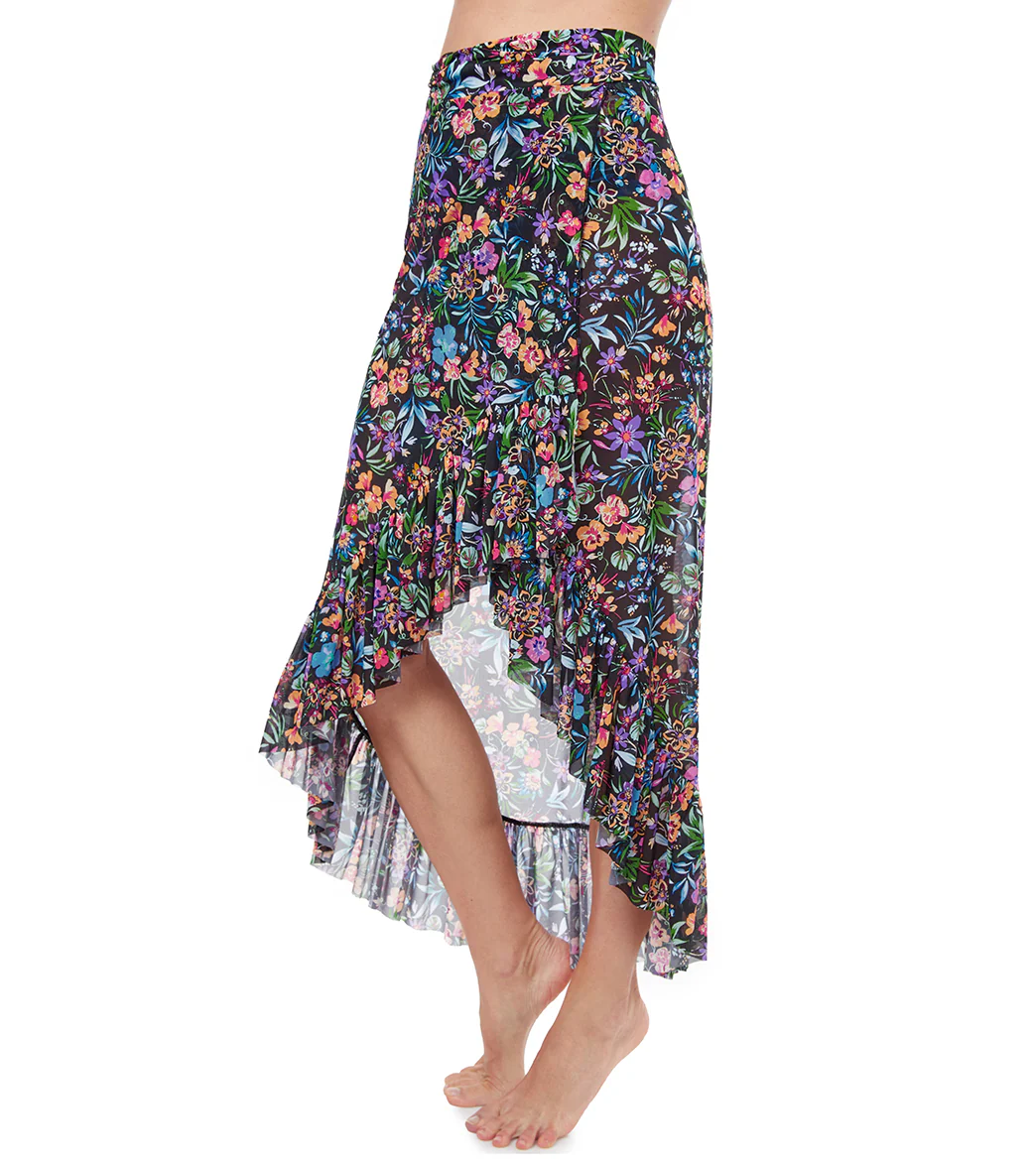 Profile by Gottex Women's Flora Floral High Low Ruffle Cover Up Skirt - Image 2