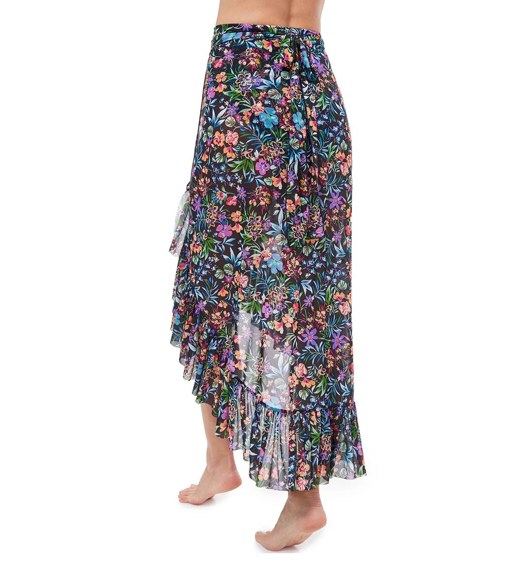 Profile by Gottex Women's Flora Floral High Low Ruffle Cover Up Skirt - Image 3