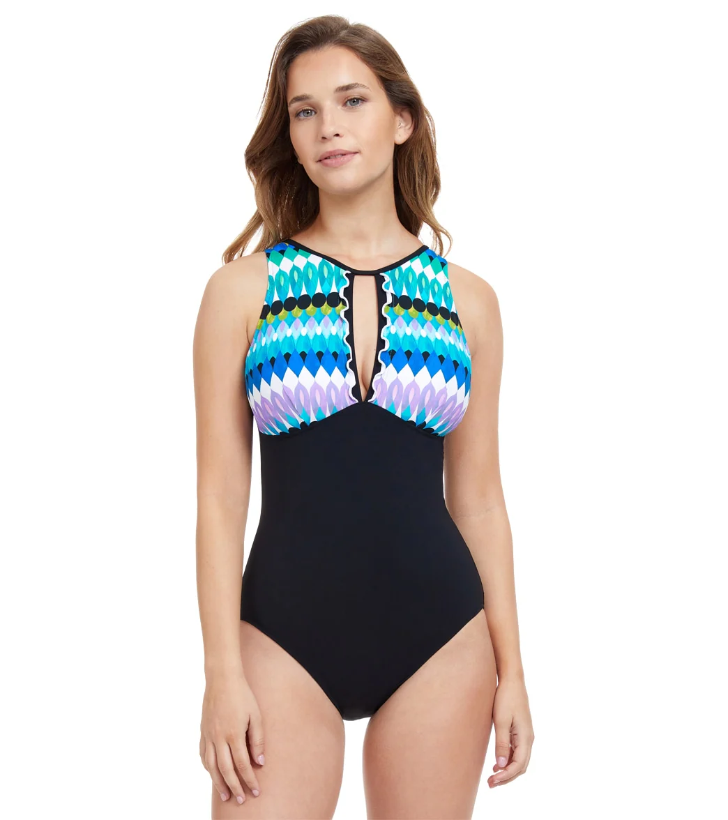 Profile by Gottex Women's Moroccan Escape High Neck One Piece Swimsuit - Image 8