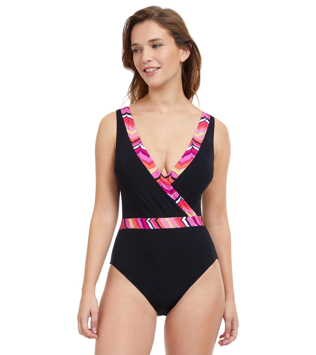 Profile by Gottex Women's Palm Springs Surplice One Piece Swimsuit - Image 5