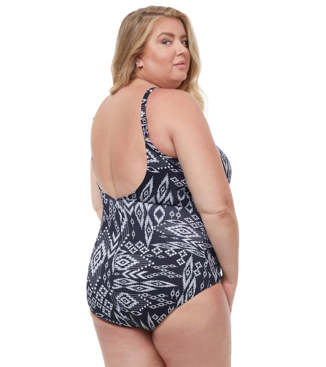 Profile by Gottex Women's Plus Size Pervian Nights V Neck One Piece Swimsuit - Image 3
