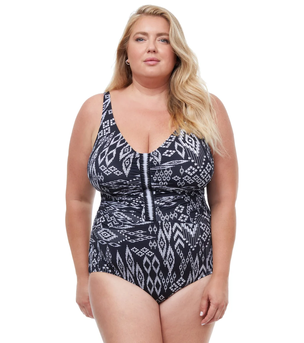 Profile by Gottex Women's Plus Size Pervian Nights V Neck One Piece Swimsuit - Image 5