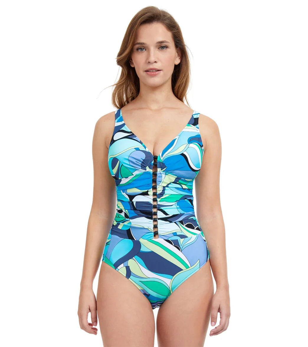 Profile by Gottex Women's Retro Love V Neck One Piece Swimsuit (D-Cup) - Image 8