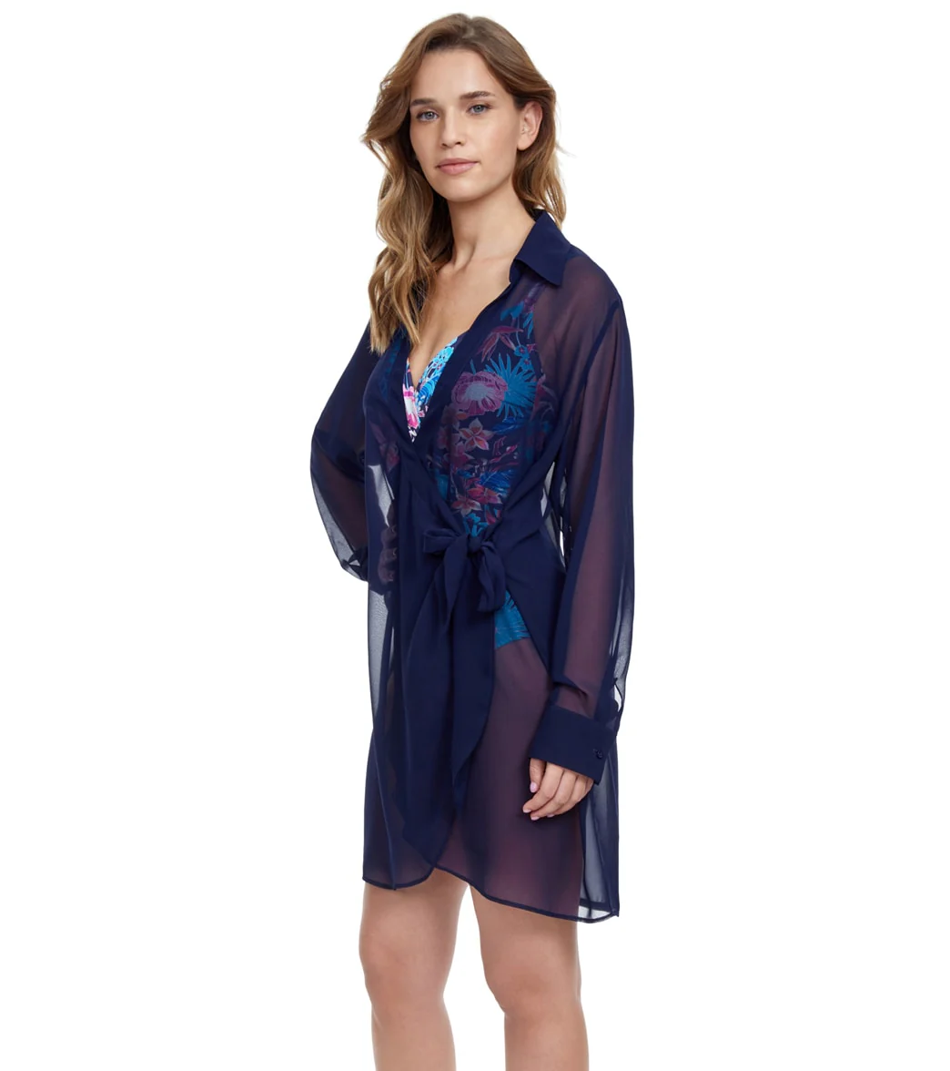 Profile by Gottex Women's Tutti Frutti Blouse With Side Tie Knot Cover Up - Image 10