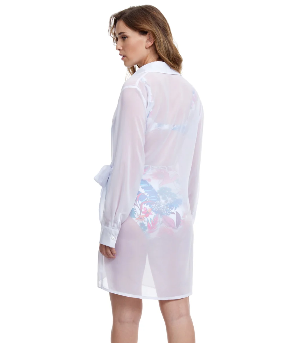 Profile by Gottex Women's Tutti Frutti Blouse With Side Tie Knot Cover Up - Image 3