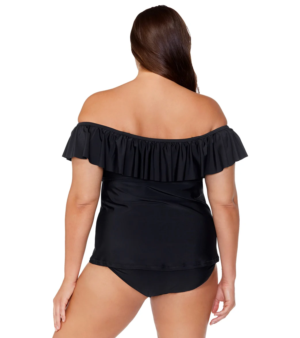 Raisins Women's Atlantic Solids Tortuga Plus Size Tankini Top - Image 10