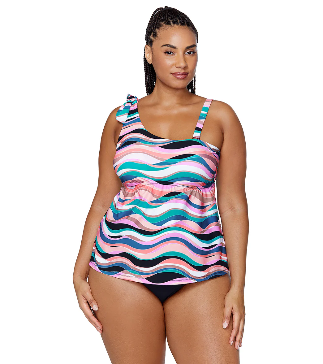 Raisins Women's It's A New Wave Marita Plus Size Tankini Top - Image 10