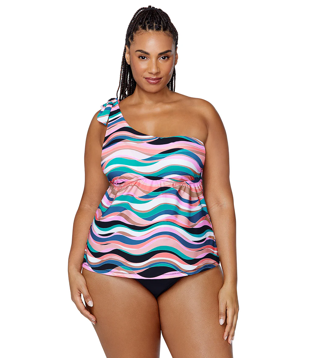 Raisins Women's It's A New Wave Marita Plus Size Tankini Top - Image 3