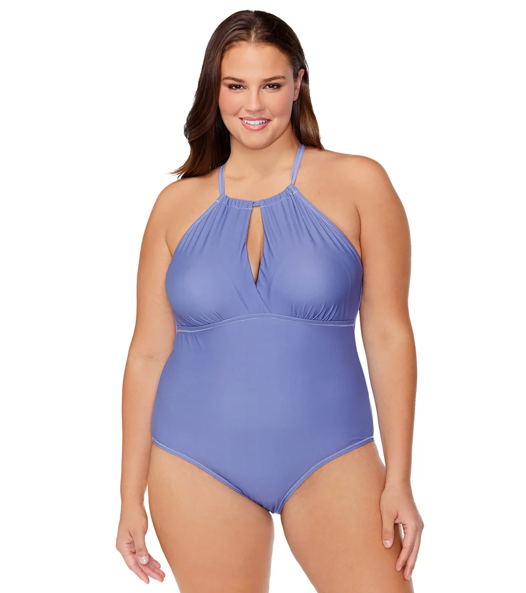 Raisins Women's Plus Size Calina Solid Catania One Piece Swimsuit - Image 5