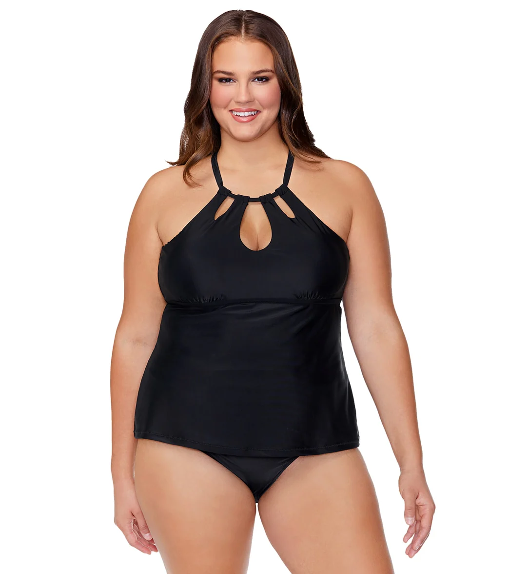 Raisins Women's Plus Size Calina Solids Rosalie Poolside Tankini Top - Image 8