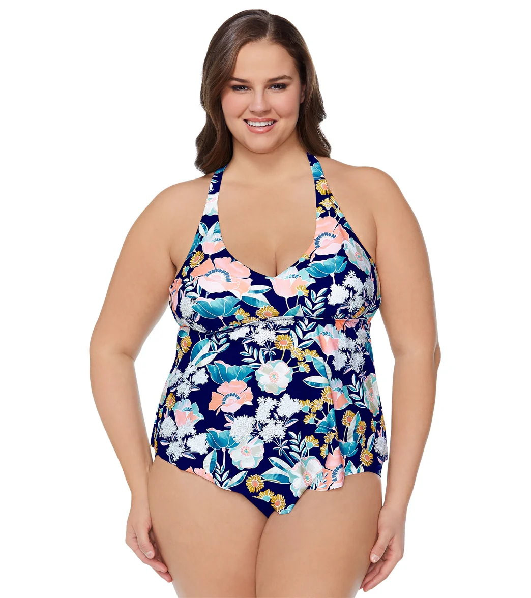 Raisins Women's Plus Size Garden District Trinidad Tankini Top