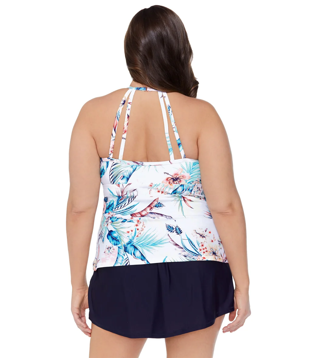Raisins Women's Plus Size  Hideaway Boa Tankini Top - Image 2